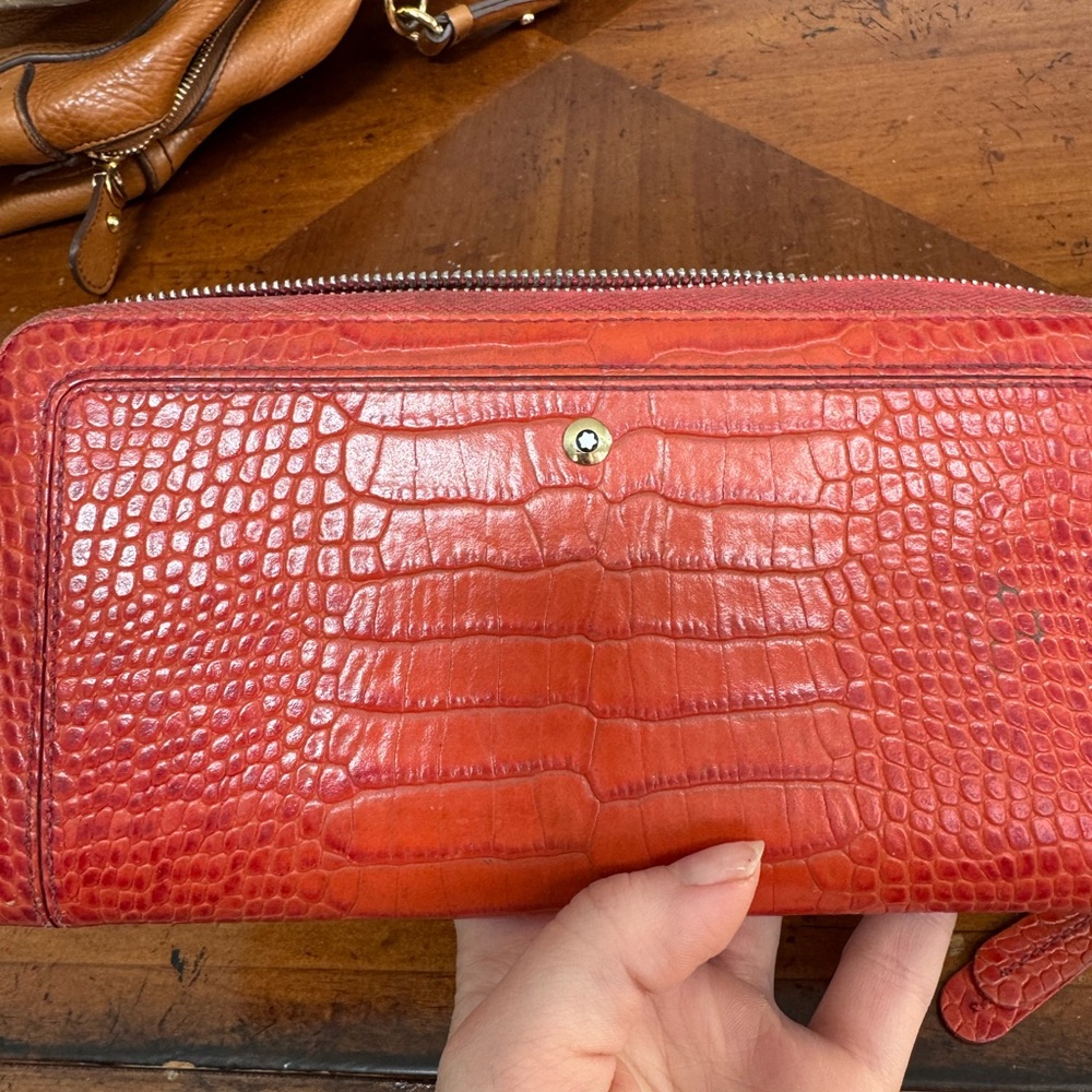 Montblanc Red Crocodile Embossed Women's Wallet